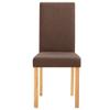 vidaXL 4-Piece Dining Chairs - Elegant and Comfortable Brown Fabric Upholstered Dining Room Seats with Solid Wood Frame. view 4
