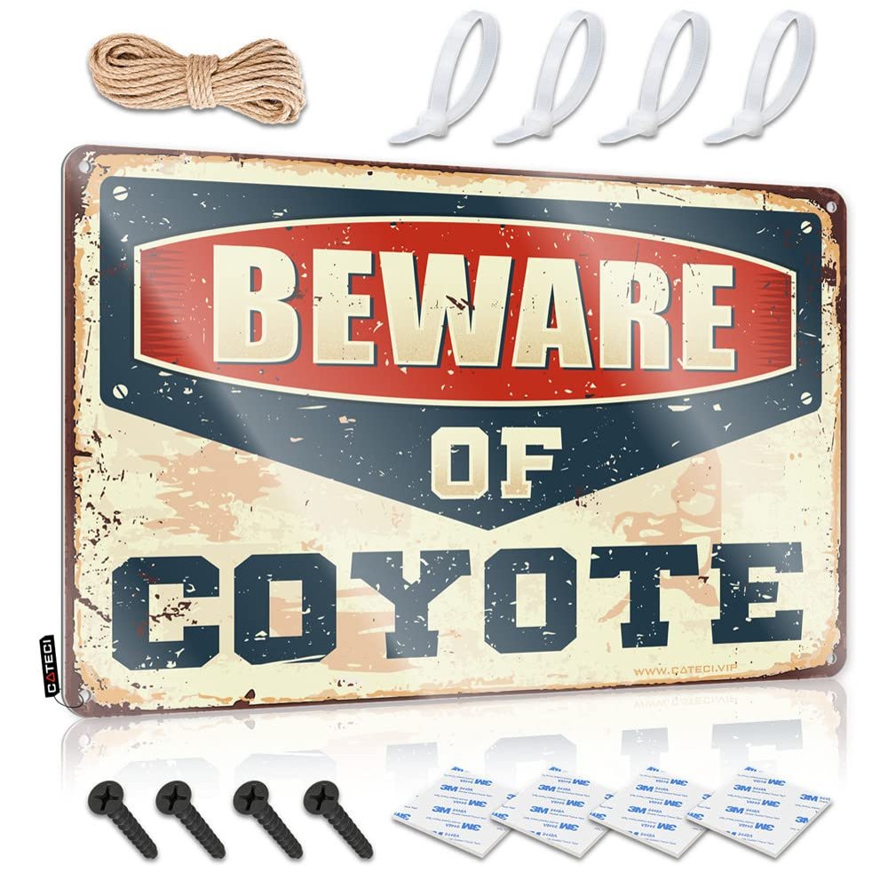 Bar Accessories for Man Cave Beware of Coyote Sign Tiki Bar Decorations Man Cave Decor ( Size : 30X40CM )