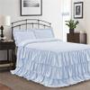 Dainty Homes -11 Pcs. Luxury Multi Ruffle Bedspread,Comforter,Sheet Set, and Bed Runner with Cushion Cover 100% Egyptian Cotton 600-TC- Full Size 20" Deep Pocket (Solid Aqua) view 2