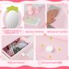 Costzon Kids Vanity Set with Mirror, Wooden Princess Makeup Dressing Table with Stool & Storage Drawer, Toddler Girl Vanity Table and Chair Set, Pretend Play Vanity Set for Little Girls, Pink view 3