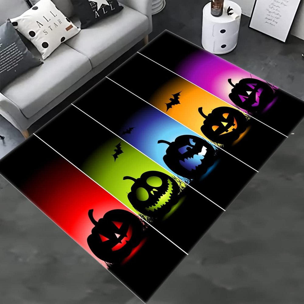 Halloween Rug, Halloween Decorative, Halloween Decor, Pumpkins Rug, Scary Decor, Scary Pumpkins C945 (70x110)=180x280cm