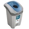 Glasdon Nexus 8G Cans & Plastic Bottles Recycling Bin (Gray, Blue Sticker)  8-Gallon Container for Indoor Use  Compact Recycling Bin for Cans & Plastic view 1