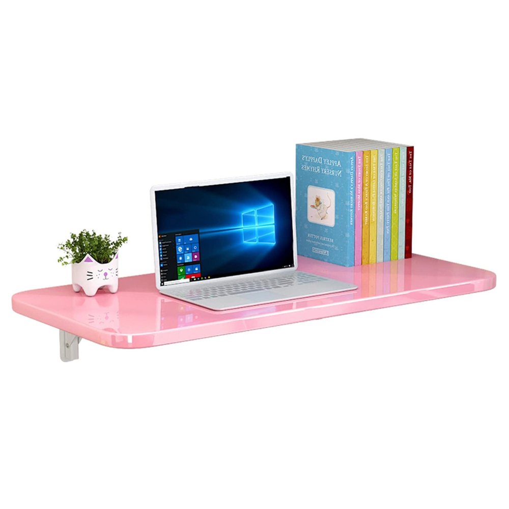 XLTFUC Wall Hanging Folding Table, Creative Computer Table Against The Wall with Wall Dining Table Suitable for Study, Kitchen, Living Room, Office, Library (Color : A, Size : 120X30CM)