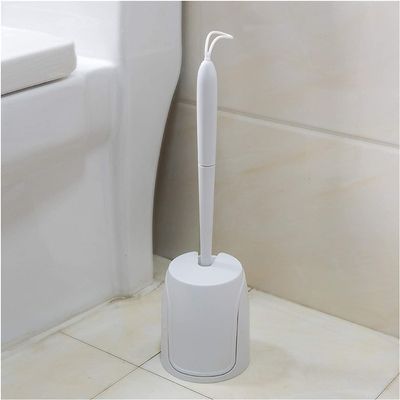 NIUBB Toilet Brush and Holder Household Toilet Brush Set Toilet Bowl Brush Soft Bristles with Rope Wall-Mounted Toilet Cleaning Brush Deep Cleaning Every Corner (Color : White)