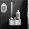 NIUBB Toilet Brush and Holder Toilet Bowl Brush Wall-Mounted Set Household Bathroom Wall-Mounted All-Round Cleaning Silicone Toilet Brush Rack Toilet Brush Deep Cleaning Every Corner (Color : A) view 1