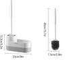 NIUBB Toilet Brush and Holder Toilet Bowl Brush 360 Degree Cleaning Toilet Bowl Brush Long Handle Soft Hair Wall-Mounted Household Toilet Cleaning Kit Deep Cleaning Every Corner (Color : Gray) view 2