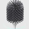 NIUBB Toilet Brush and Holder Toilet Bowl Brush 360 Degree Cleaning Toilet Bowl Brush Long Handle Soft Hair Wall-Mounted Household Toilet Cleaning Kit Deep Cleaning Every Corner (Color : Gray) view 3