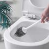 NIUBB Toilet Brush and Holder Toilet Bowl Brush 360 Degree Cleaning Toilet Bowl Brush Long Handle Soft Hair Wall-Mounted Household Toilet Cleaning Kit Deep Cleaning Every Corner (Color : Gray) view 4