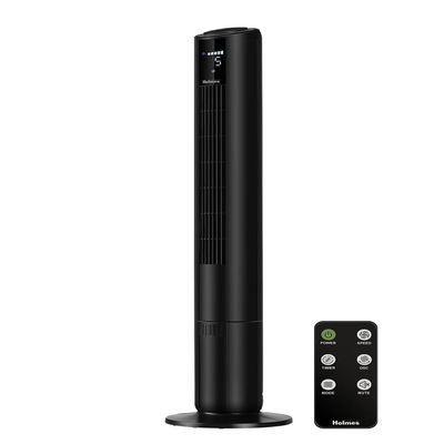 HOLMES 42" Digital Tower Fan, ClearRead Display, 90 Oscillation, 5 Speeds, 4 Modes, 8-Hour Timer, Home, Bedroom or Office, Remote Control, Matte Black