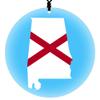 Alabama Christmas Ornament - Frosted Edge Design Featuring and State Flag and Map Composite Graphic - 2026 Hanging Acrylic Disc Decoration for Tree - Unique and Home Decor view 1