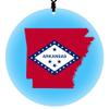 Arkansas Christmas Ornament - Frosted Edge Design Featuring and State Flag and Map Composite Graphic - 2026 Hanging Acrylic Disc Decoration for Tree - Unique and Home Decor view 1