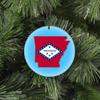 Arkansas Christmas Ornament - Frosted Edge Design Featuring and State Flag and Map Composite Graphic - 2026 Hanging Acrylic Disc Decoration for Tree - Unique and Home Decor view 2