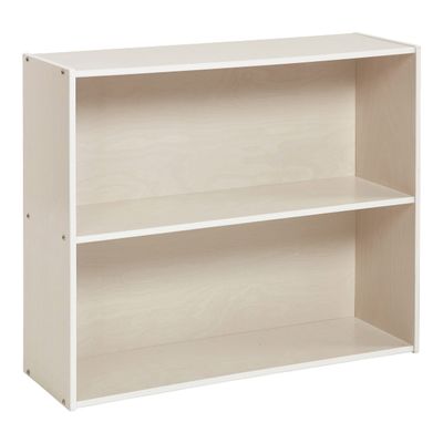 ECR4Kids Streamline 2-Shelf Storage Cabinet, 30in, Kid's Bookshelf, White Wash