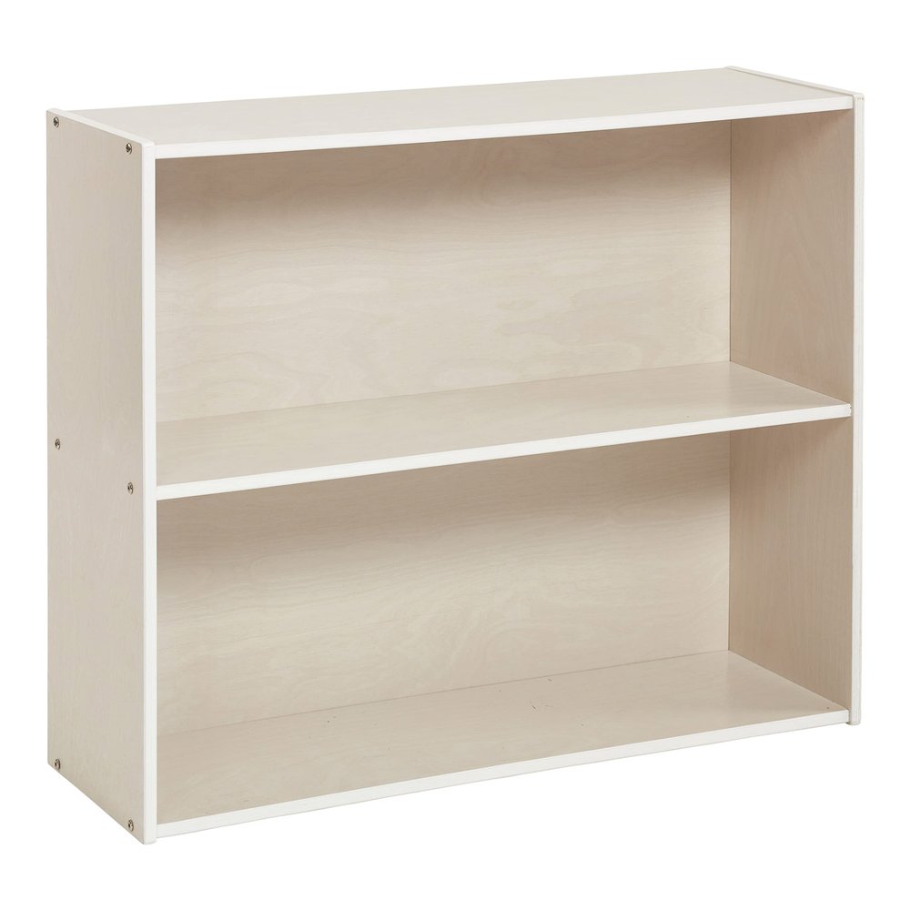 ECR4Kids Streamline 2-Shelf Storage Cabinet, 30in, Kid's Bookshelf, White Wash
