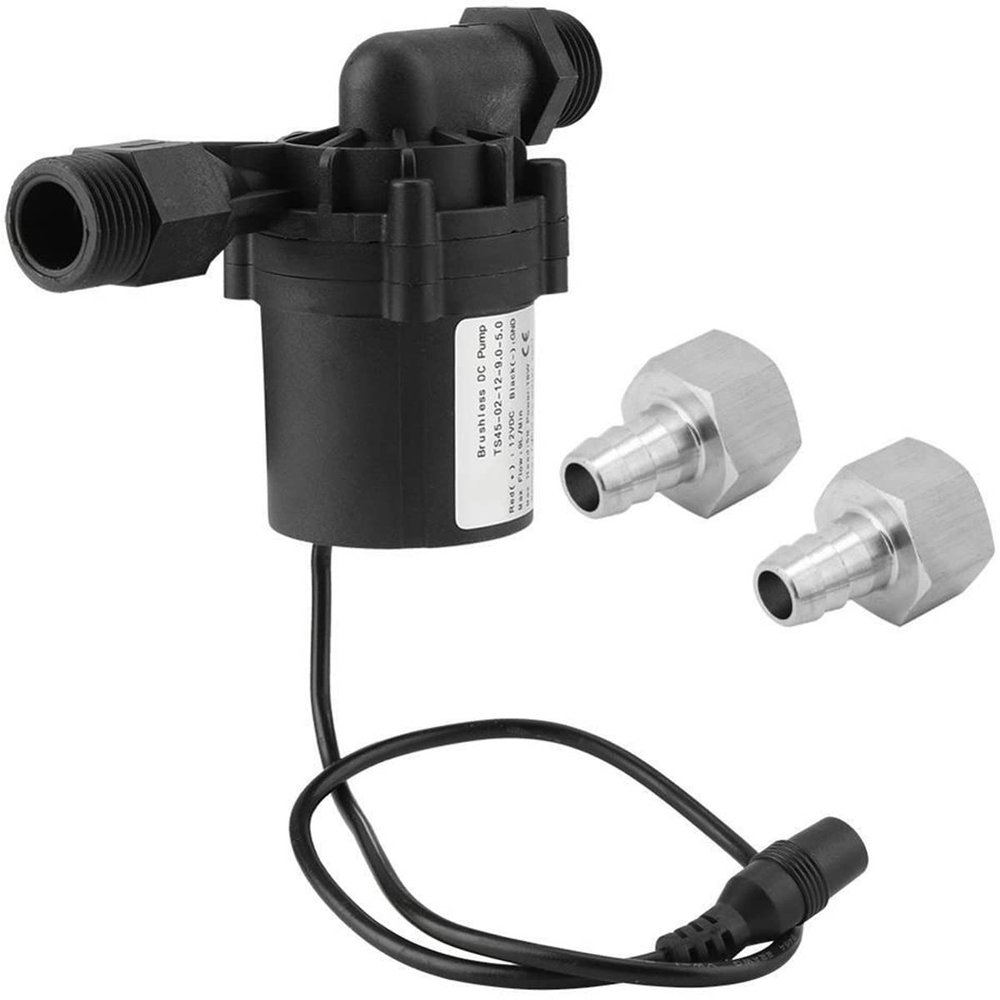 JUIYU Submersible Sump Pump DC 12V 18W Brewing Homebrew Pump Low Noise Circulation Beer Pump with Connectors Brushless Water Pump Home Brew Beer Tools Transfer Pump (Color : with Connector)