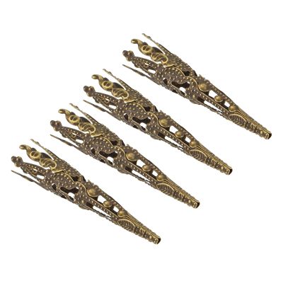 M METERXITY 4 Pack Corsage Decorative Holder - Alloy Brooch Pin Vase, Apply to Weddings Corsage/Parties/DIY Flowers (1.65 Inches, Cyan)