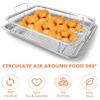 2 pieces air fryer basket for oven Air Fryer Magnetic Cheat Sheet Set tray and grease trap set bacon rack for oven crisper for french fried/frozen food (silver + black) view 3