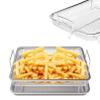 2 pieces air fryer basket for oven Air Fryer Magnetic Cheat Sheet Set tray and grease trap set bacon rack for oven crisper for french fried/frozen food (silver + black) view 4