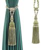 1Pc Tassel Tieback Curtain Accessories Polyester Hanging Ball Curtains Holder Buckle Rope Home Decor Tassels Fringe Curtain Tie,Green,2Pcs view 1