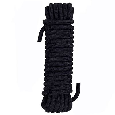 Aoneky Outdoor 10mm 65ft Static Utility Rope, Heavy Duty Polyester Rope for Pulling, Rigging, Tree Work & Hunting, Gym Fitness, 2000LB Tensile Strength, Black