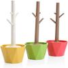 NIUBB Toilet Brush and Holder Toilet Brush Branch Shape Toilet Brush Fashion Bathroom Accessories Plastic Toilet Brush Holder Long Handle Easy to Clean Green Red Yellow Deep Cleaning Every Corner view 1