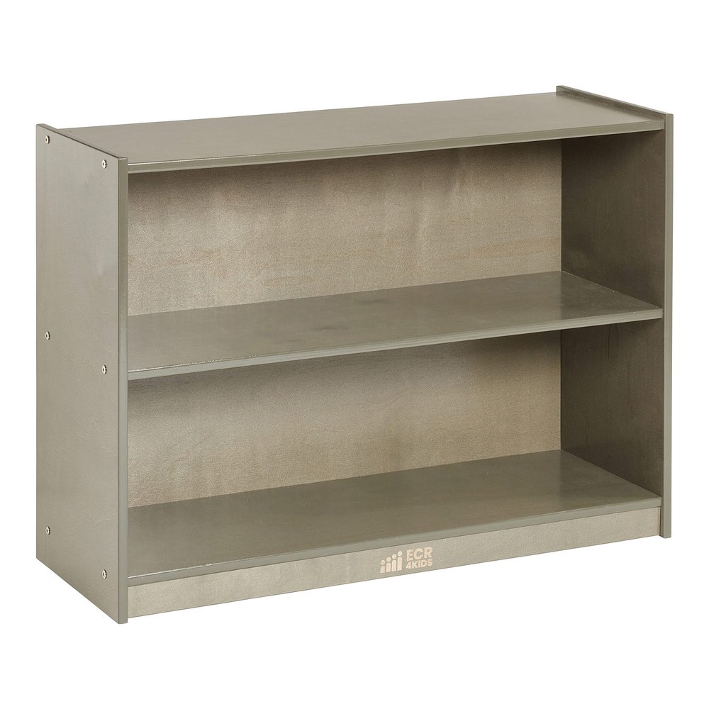 ECR4Kids 2-Shelf Mobile Storage Cabinet, Classroom Furniture, Grey Wash