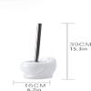 NIUBB Toilet Brush and Holder Toilet Brush and Holder Set Ceramics 2 Pack WC Toilet Bowl Brush Cleaner Long Handle Toilet Scrubber Brush for Bathroom Restroom Deep Cleaning Deep Cleaning Every Corner view 2