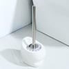 NIUBB Toilet Brush and Holder Toilet Brush and Holder Set Ceramics 2 Pack WC Toilet Bowl Brush Cleaner Long Handle Toilet Scrubber Brush for Bathroom Restroom Deep Cleaning Deep Cleaning Every Corner view 4