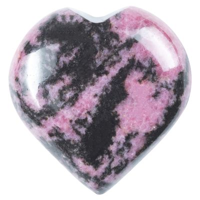 Crocon 50mm Rhodonite Heart stone Big Heart Shape Puff Stones Set 450+ Carats Pocket Crystal Healing Tumble Collection Palm Worry Stone Good Luck Charm Meditation Gift Craft Home Decor