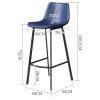 Lsoiup Metal Bar Stools Bar Stools Set of 2 Black Metal Counter Height Barstools PU Leather Kitchen Island Chairs Industrial Pub Barstools with Back and Footrest view 3