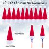 CRAFFANCY Mini Christmas Hats, 40 Pieces Mini Lollipop Hat Bottles Cover Santa Hats for Home Party Holiday Decor Crafts view 2