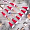CRAFFANCY Mini Christmas Hats, 40 Pieces Mini Lollipop Hat Bottles Cover Santa Hats for Home Party Holiday Decor Crafts view 4