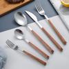 Silverware Set 60 Piece 18/10 Stainless Steel Flatware Set for 12 Wooden Square Handle Durable Kitchen Restaurant Wedding Tableware Utensil Include Knife Fork Spoon Fruit Fork Coffee Spoon view 1