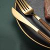 Gold Wood Silverware Set 60 Piece Stainless Steel Flatware Set for 12 With Wooden Handle Durable Hotel Wedding Kitchen Cutlery Utensils Include Knife Spoon Fork Fruit Fork and Coffee Spoon view 3