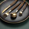 Gold Wood Silverware Set 60 Piece Stainless Steel Flatware Set for 12 With Wooden Handle Durable Hotel Wedding Kitchen Cutlery Utensils Include Knife Spoon Fork Fruit Fork and Coffee Spoon view 4