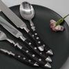 Black Silverware Set 48 Piece Cutlery Set for 12 Durable 18/10 Stainless Steel Flatware Sets Wedding Restaurant Kitchen Delicate Tableware Utensils Include Knifes Teaspoons Forks and Spoons view 2