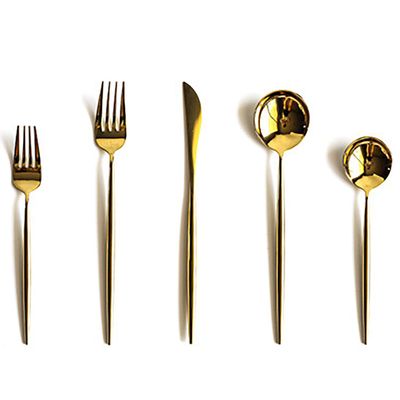 70 Piece Gold Silverware Set for 14 Durable 18/10 Stainless Steel Flatware Sets Mirror Polished Home Kitchen Wedding Restaurant Cutlery Utensils Knifes Forks and Spoons Delicate Tableware Set