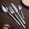 50 Piece Silverware Set for 10 Stainless Steel Flatware Sets With Stone Grain Handle Durable Home Kitchen Halloween Restaurant Cutlery Utensils Knifes Forks and Spoons Delicate Tableware Set view 2