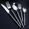 30 Piece Silverware Set for 6 Modern 18/10 Stainless Steel Flatware Sets Bamboo Shape Handle Unique Cutlery Utensils TWEE Tableware Set for Home Kitchen Restaurant Dishwasher Safe view 1