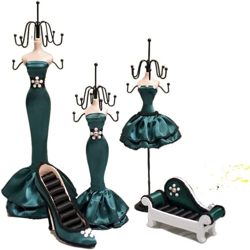YQBUER Jewelry Rack Jewelry Rack Earring Rack Jewelry Storage Gift Birthday Gift Girls Green