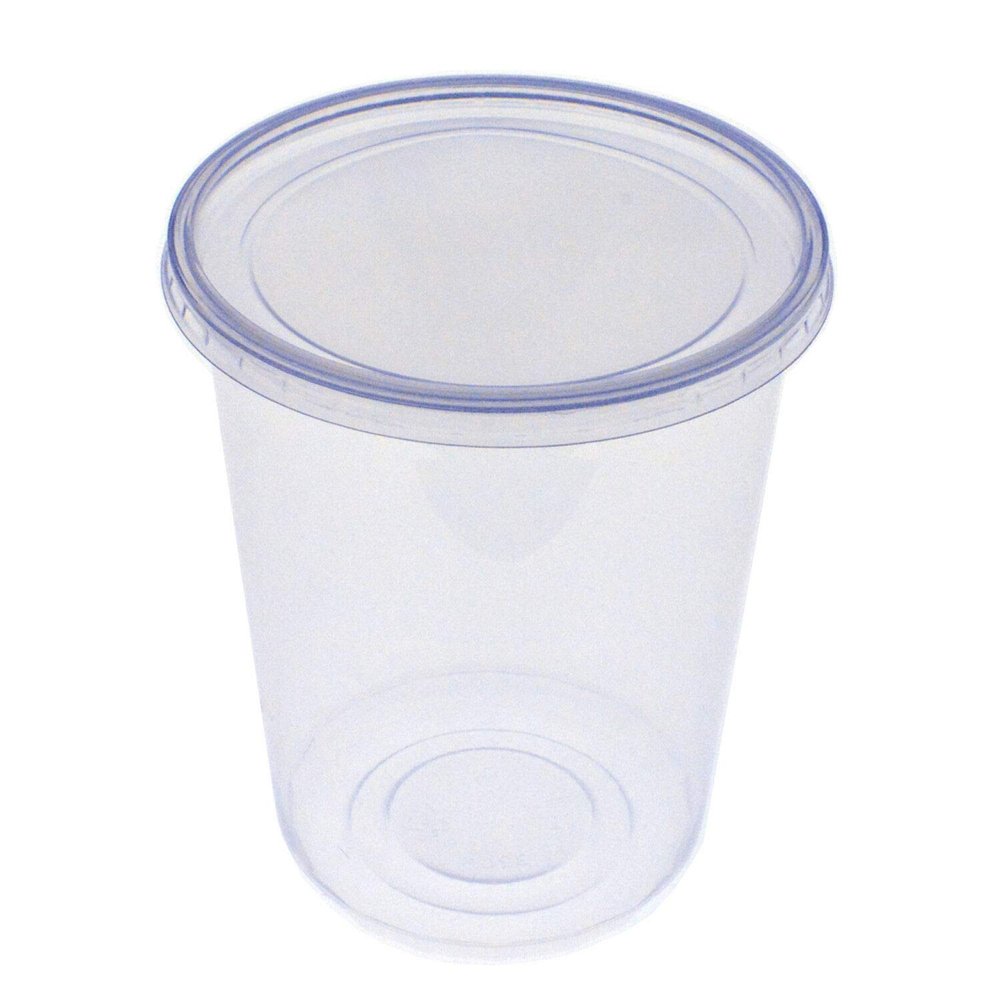 AME D'ESSENCE (1000 PC Combo 32 oz Ultra Clear Plastic Food Container with Lids Food Prep to go Container Great for Salad Reusable Food Storage Containers with Lids BPA-Free Leak Proof Light Duty