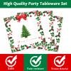 gisgfim 96 Pcs Christmas Paper Plates Napkins Party Supplies Holly Leaf Party Tableware Decorations Favors for Merry Christmas Birthday Serves 24 view 3