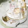2 Tier Lazy Susan Organizer Lazy Susan Turntable for Cabinet 360 Degree Rotating Makeup Organizer with Drawer Spice Rack Organizer for Kitchen, Cabinet, Vanity, Bathroom, Spice Rack view 3