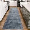 GRAPKS Modern Grey Hallway Runner Rug, Decorative Corridor Carpet Runners, Durable Kitchen Rugs 1m/1.5m/2m/2.5m/3m/3.5m/4m/4.5m/5m/6m Courtyard Long Carpets (Size : 2.6 ft x 4.9 ft) view 3