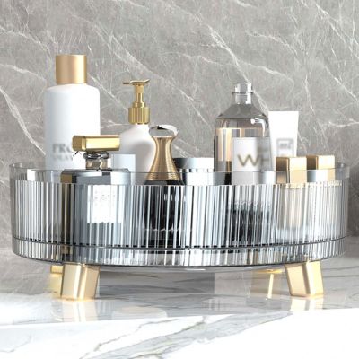 2 Tier Lazy Susan Rotating Makeup Organizer Lazy Susan Organizer for Cabinet Turntable Cabinet Organizer with Drawers Corner Cabinet Organizer for Cabinets, Vanities, Kitchens, Bathrooms