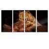 Leopard 4 Pieces Canvas Wall Art Set Animal Prints Poster Print Modern Home Living Room Office Decor With Framed 16"x32"x4pcs view 1