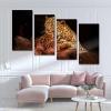 Leopard 4 Pieces Canvas Wall Art Set Animal Prints Poster Print Modern Home Living Room Office Decor With Framed 16"x32"x4pcs view 4