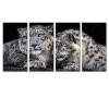 Snow Leopard 4 Pieces Canvas Wall Art Set Animal Prints Poster Print Modern Home Living Room Office Decor With Framed 16"x32"x4pcs view 1