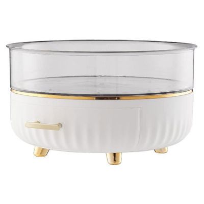 2 Tier Lazy Susan Turntable Organizer 360 Degree Rotating Spice Organizer Corner Cabinet Organizer with Drawers Lazy Susan Turntable for Cabinet,Bathroom, Living Room, Cabinet or Vanity