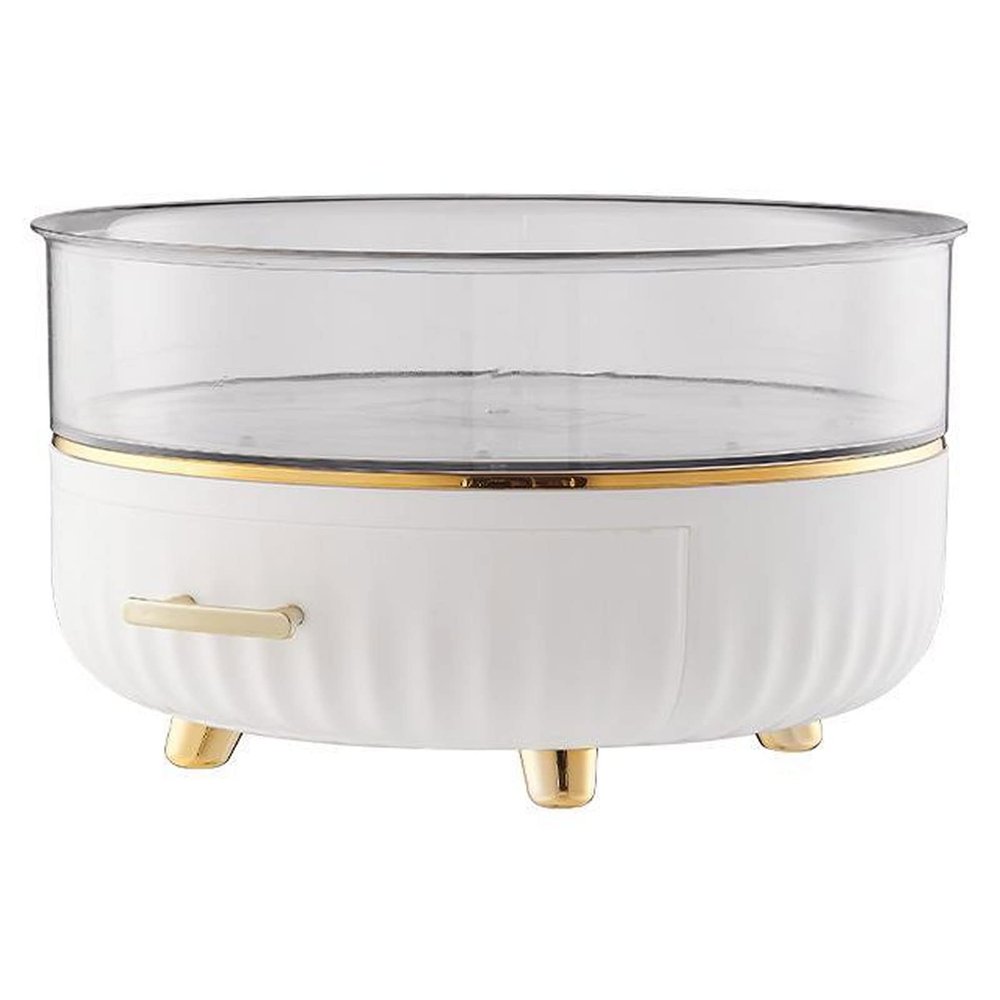 2 Tier Lazy Susan Turntable Organizer 360 Degree Rotating Spice Organizer Corner Cabinet Organizer with Drawers Lazy Susan Turntable for Cabinet,Bathroom, Living Room, Cabinet or Vanity